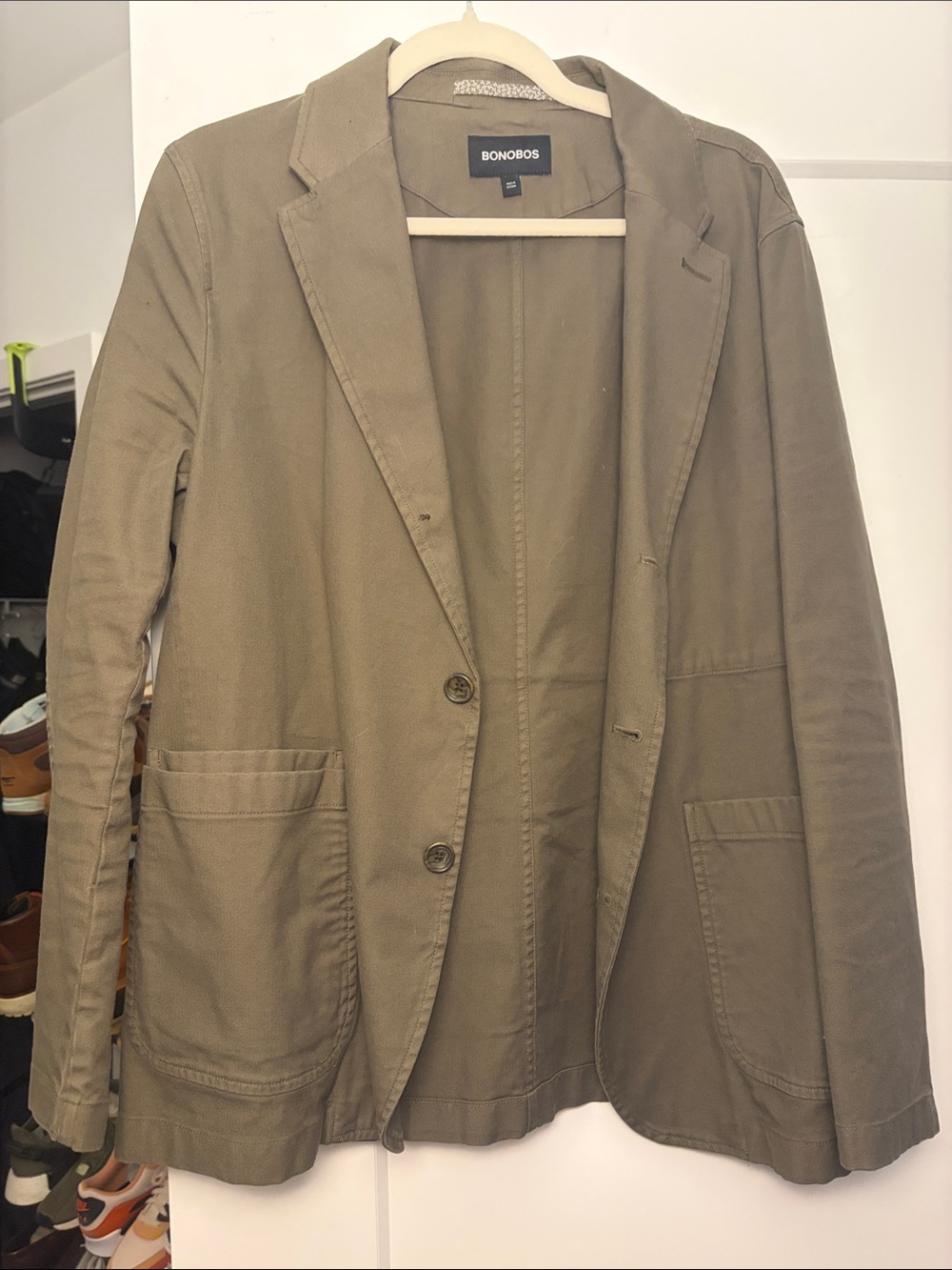 Bonobos Olive-Green Casual Cotton Sportcoat